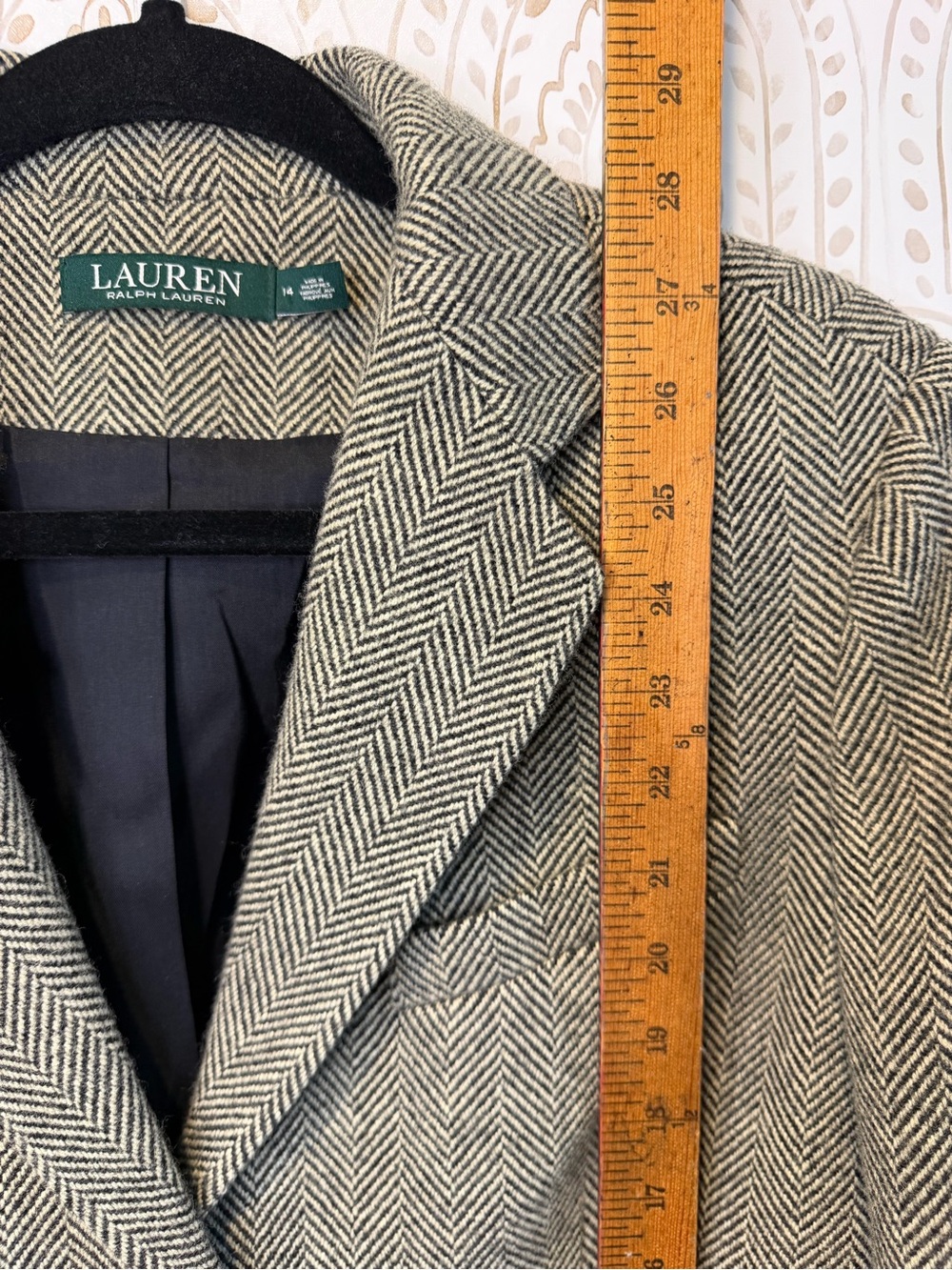 Lauren Ralph Lauren Wool Herringbone Blazer Women’s 14 - Picture 12 of 15